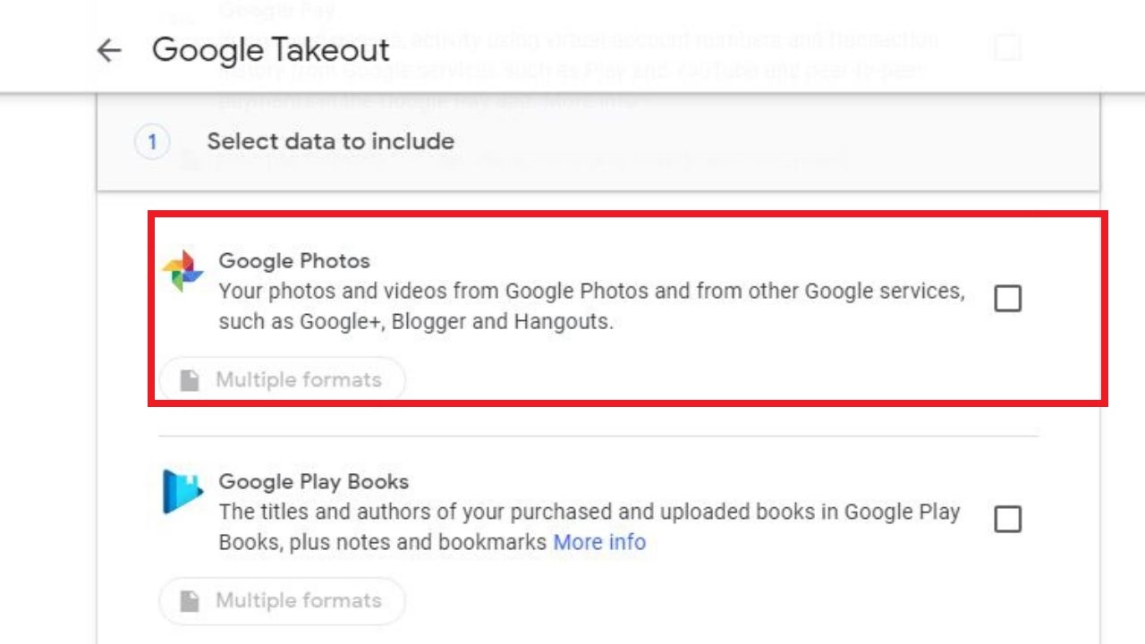 Google Takeout paso 1