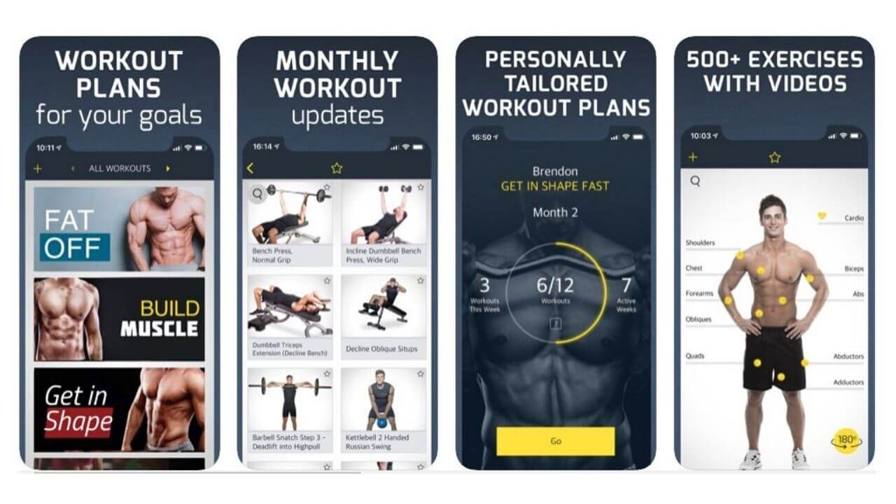 Aplicación Workout Gym Routines Planner para iPhone