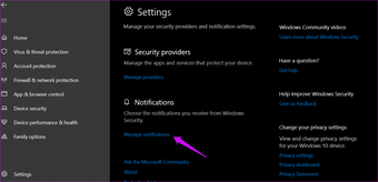 Habilitar Deshabilitar las notificaciones del firewall de Windows 10 4