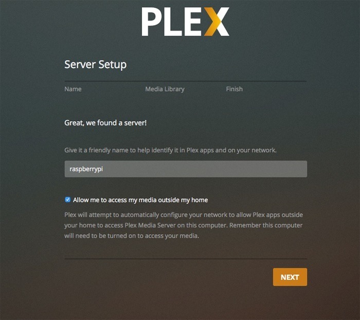 Servidor Raspberry Pi Plex Server encontrado
