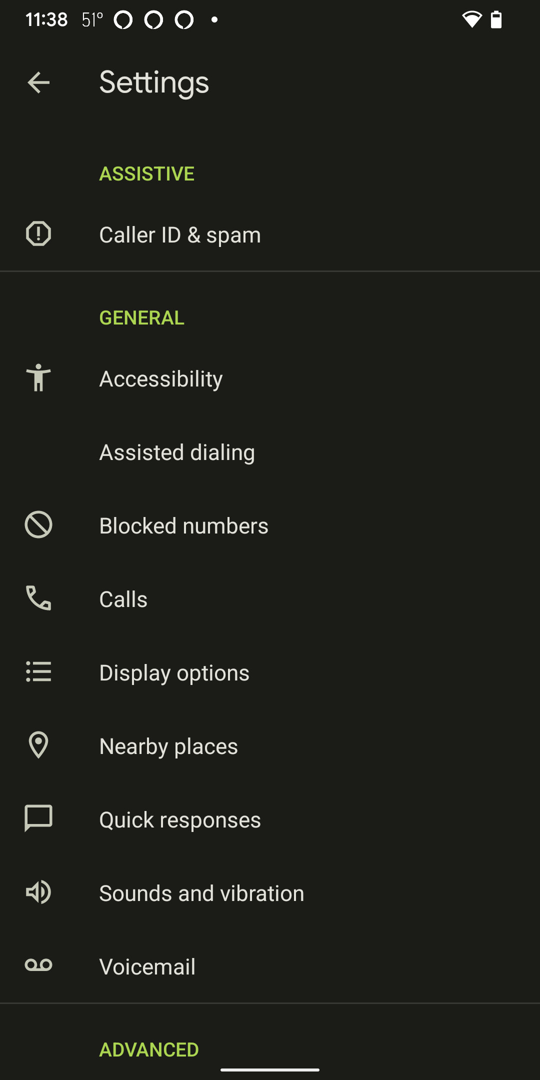 En muchos otros teléfonos Android, puede encontrar la configuración de detección a continuación 