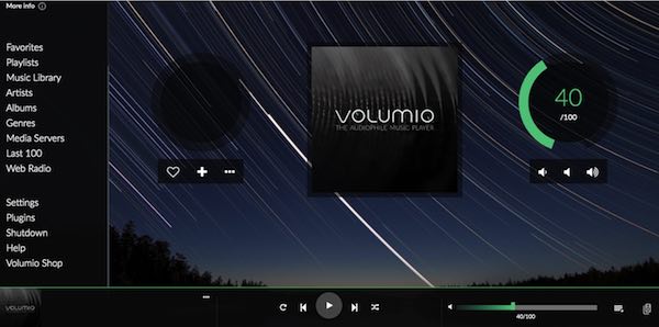 Puede acceder a millones de canciones, incluido todo el catálogo de Spotify, a través de la consola Volumio. 
