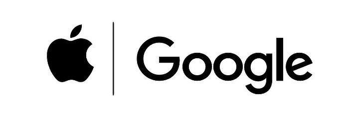 Logotipos de seguimiento de contactos de Apple Google