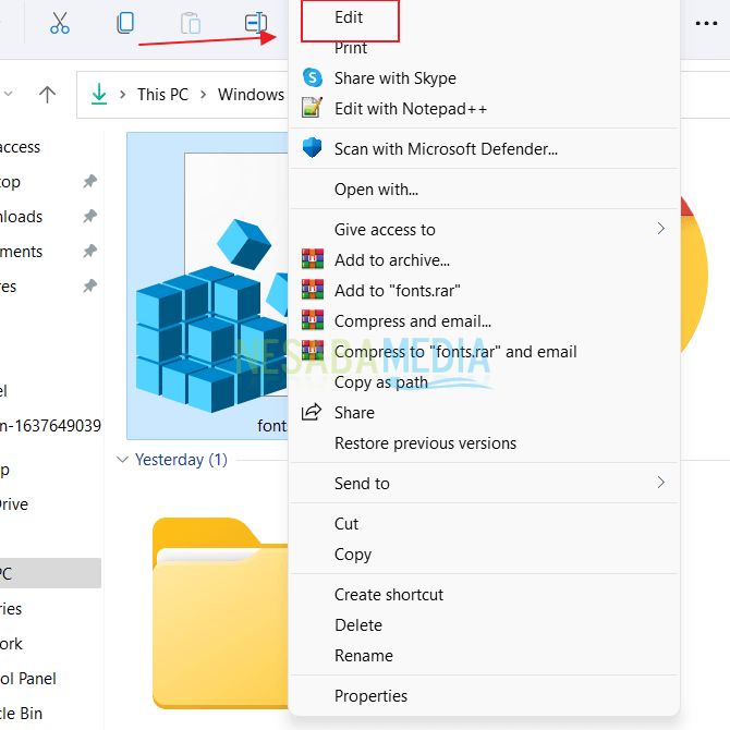 como cambiar la fuente en windows 11