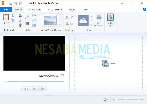 Vista de Windows Movie Maker