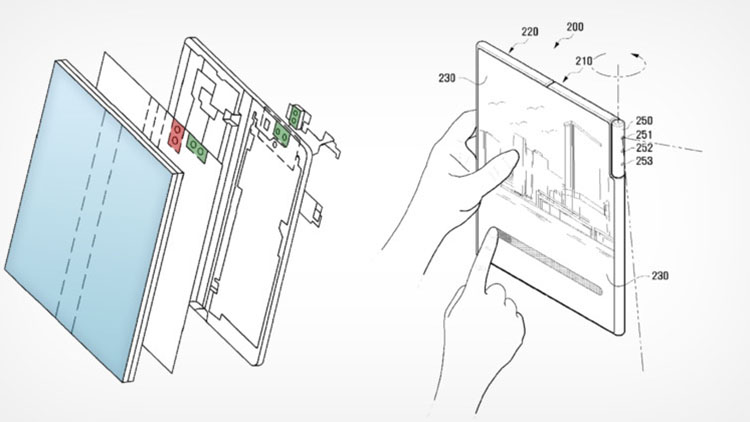 Patente de pantalla inferior más nueva de Samsung