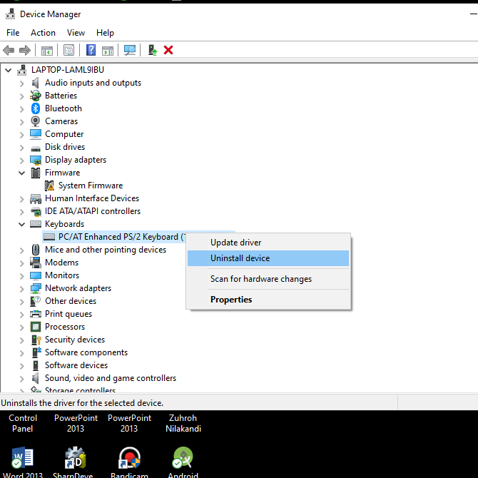 Cómo apagar el teclado de una computadora portátil con Windows 10