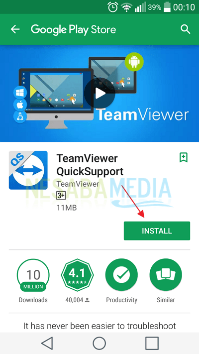 instalar la aplicación TeamViewer QuickSupport