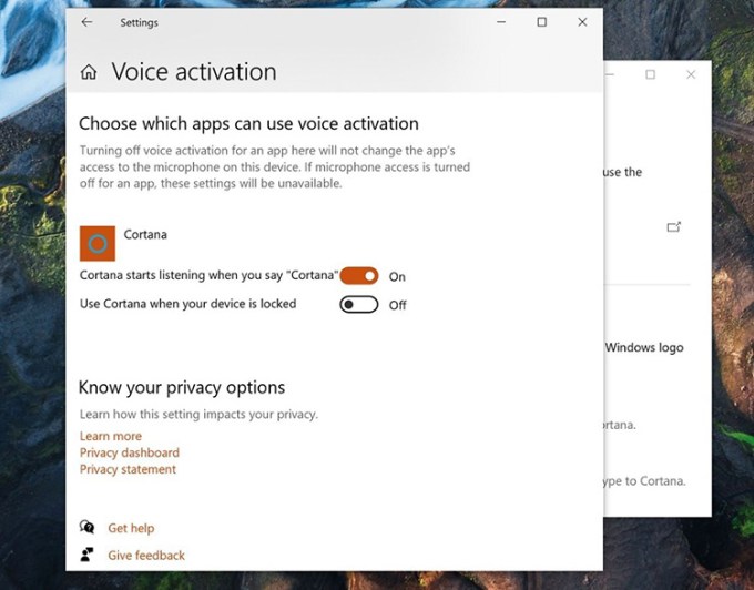 Activación por voz de Cortana de Windows 10