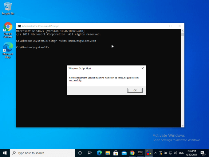 Activando Windows 10 Paso 6