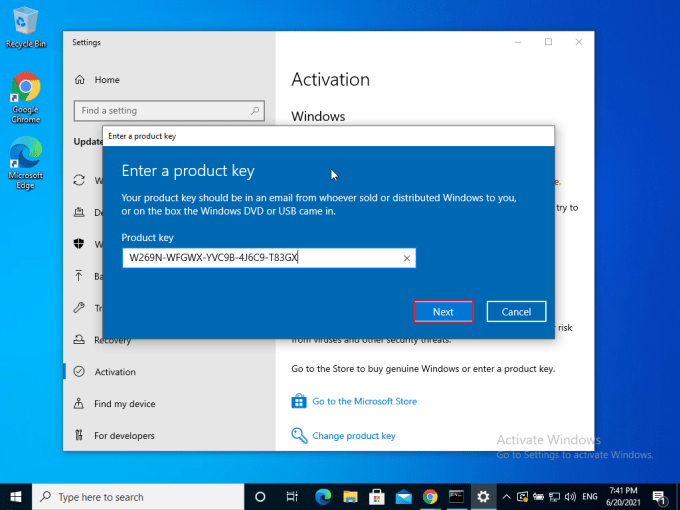 Activando Windows 10 Paso 8