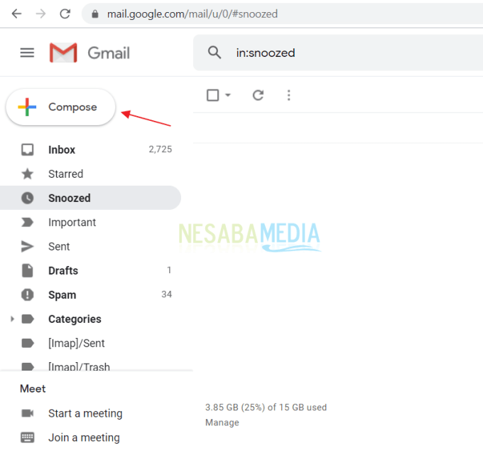 cómo enviar la solicitud a través de gmail