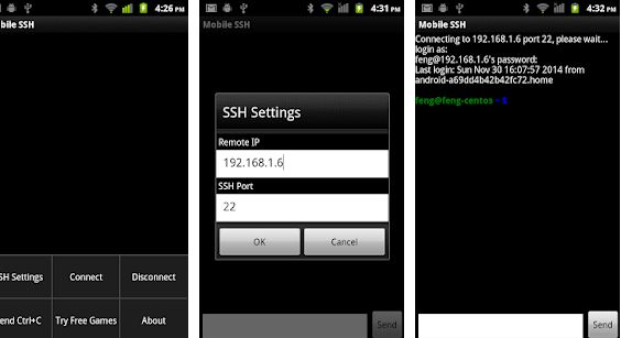 Mobile SSH es una aplicación de cliente SSH para Android