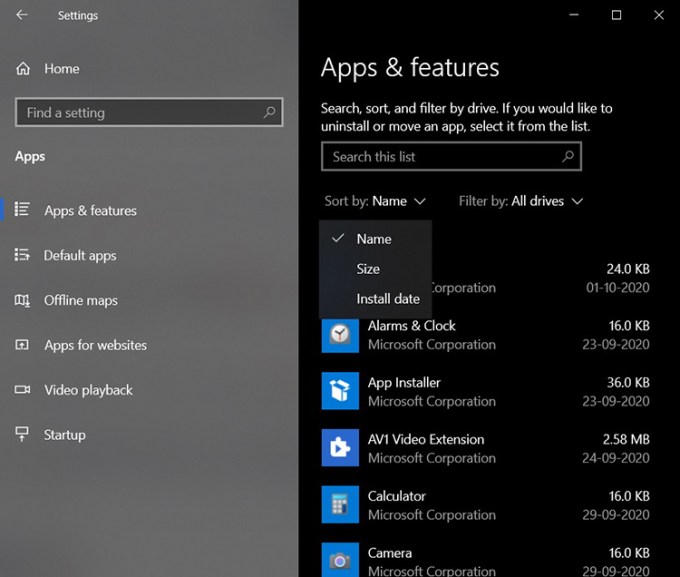 Mostrar aplicaciones y funciones Windows 10