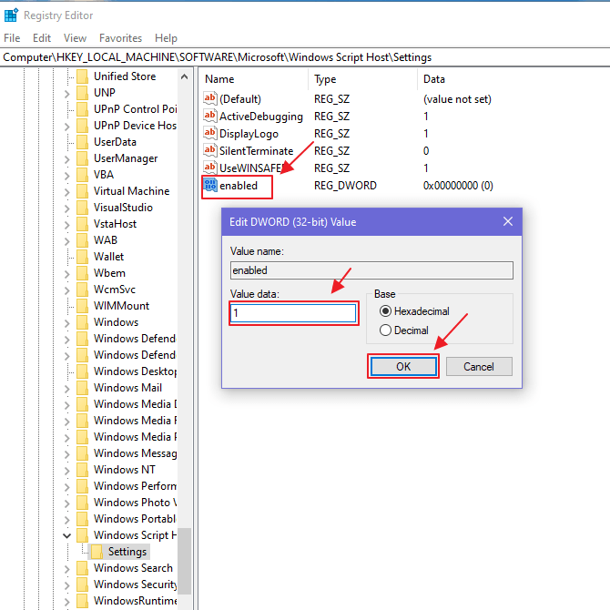 Cómo arreglar Windows Script Host Access está deshabilitado en Windows 10