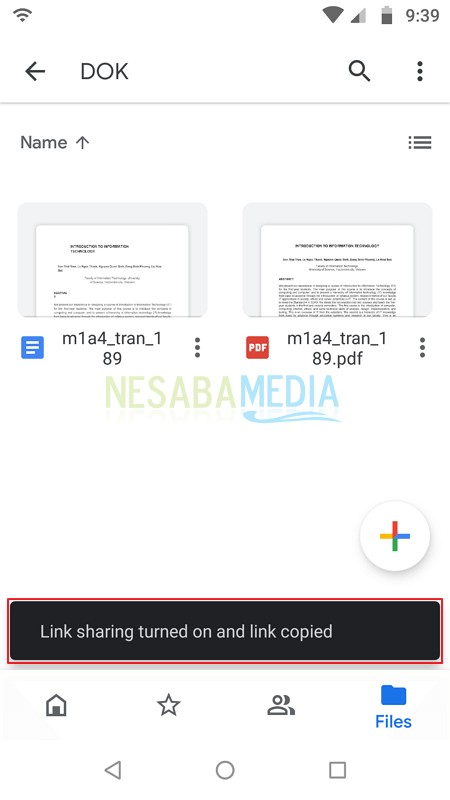 Compartir archivos en Google Drive Android 4