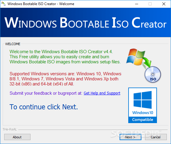 Creador ISO de arranque de Windows