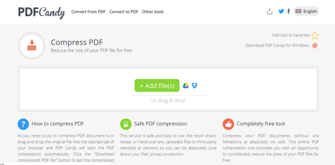 La compresión de PDF en línea más rápida