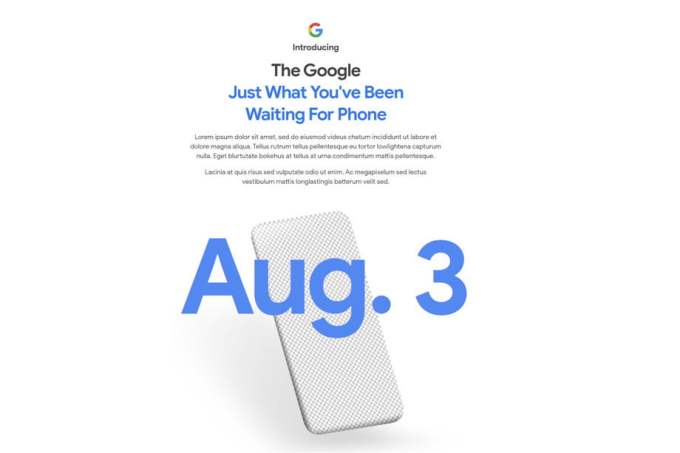Teaser de Google Pixel 4a en la tienda online