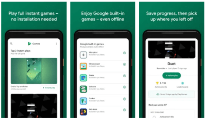 La cuarta aplicación de grabación de pantalla de Android es Google Play Games
