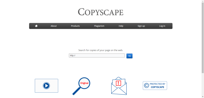Aplicación para verificar el plagio en línea de Copyscape