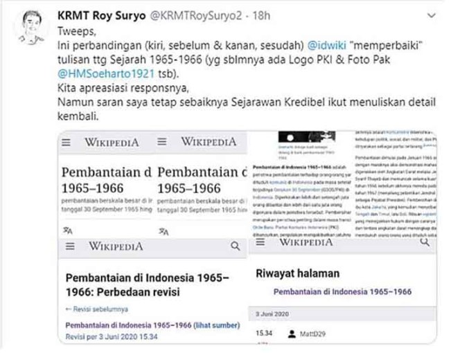Roy Suryo Boicotear Wikipedia