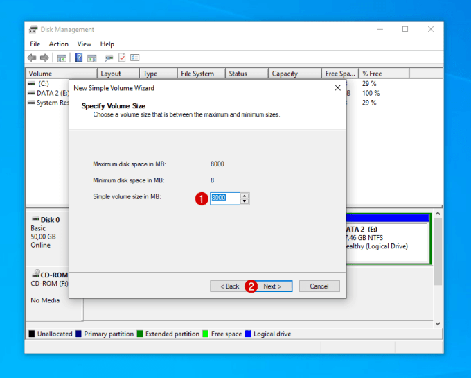 Agregar capacidad de partición C en Windows 13