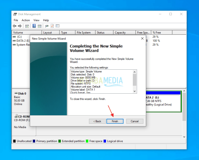 Adición de capacidad de partición C en Windows 16