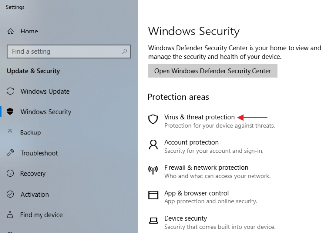 Cómo reparar las amenazas encontradas del antivirus de Windows Defender