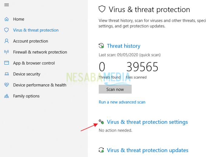 Antivirus de Windows Defender Amenazas encontradas