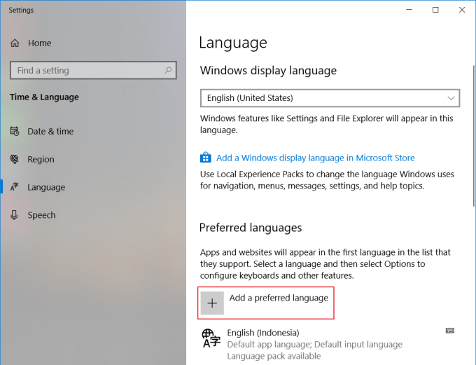 Cambiar el idioma en Windows 2