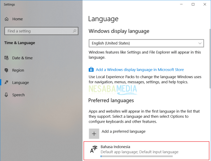 Cambiar el idioma en Windows 5