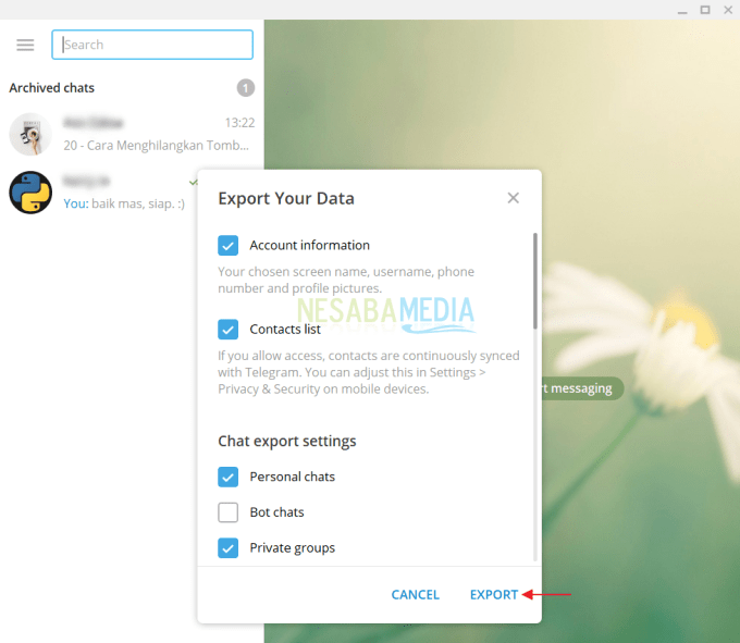 Cómo hacer una copia de seguridad del chat Telegram Nesaba Media 5