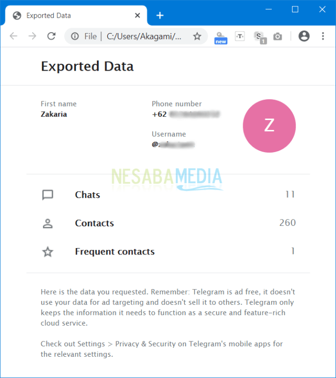 Cómo hacer una copia de seguridad del chat Telegram Nesaba Media 7