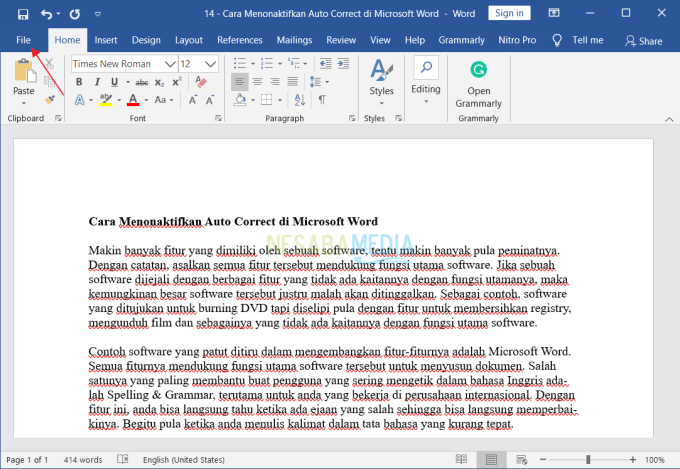 Deshabilitar la corrección automática en Microsoft Word