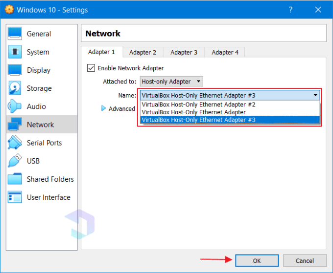 Cómo resolver el error del adaptador solo de host en VirtualBox 5