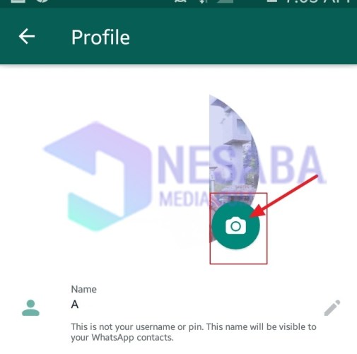 Haga clic en el icono de la cámara de WhatsApp
