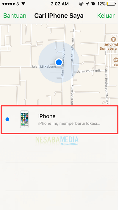 ubicación del iphone