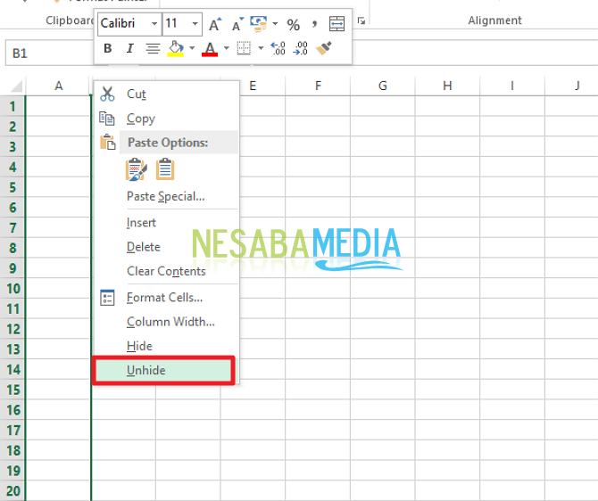 cómo ocultar columnas o filas en Microsoft Excel