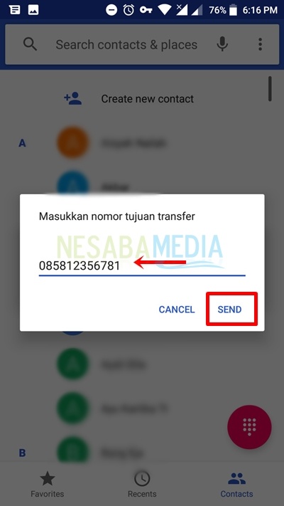 cómo transferir crédito Indosat