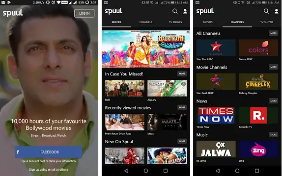 Spul - aplicación para ver películas indias