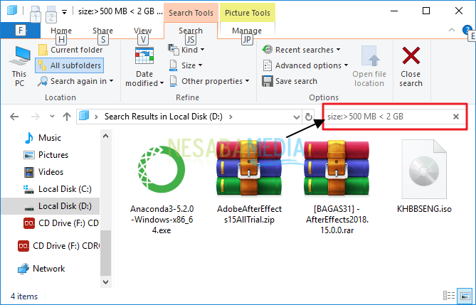 cómo encontrar archivos grandes en Windows 10