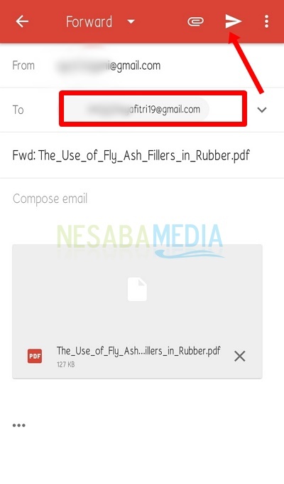 Envíe reenvíos de correo electrónico con la aplicación Gmail.