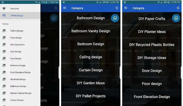 aplicación de diseño para el hogar en el teléfono Android