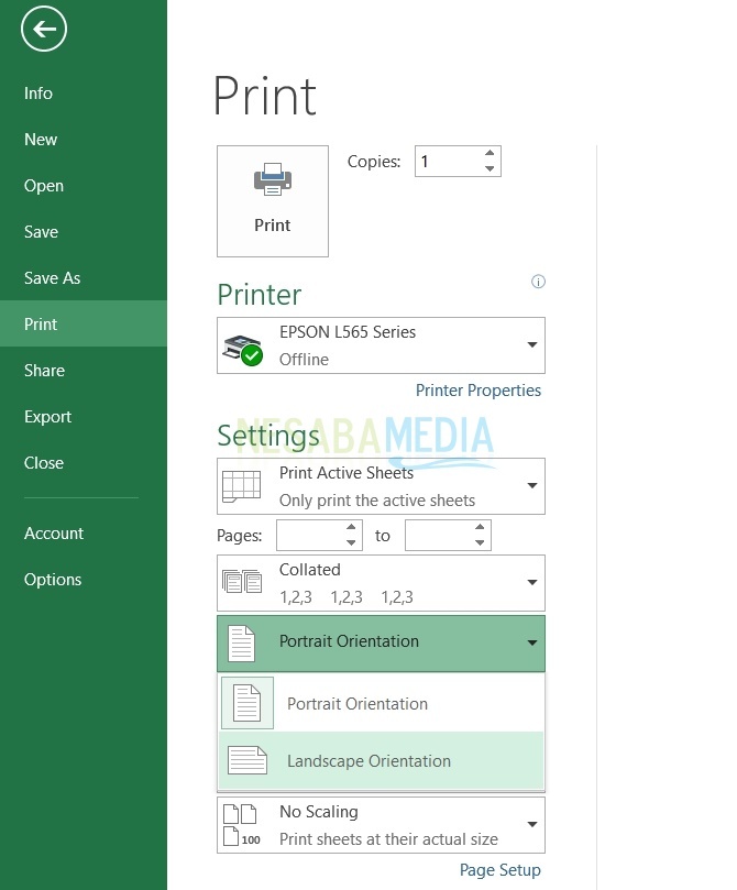 Cómo imprimir una hoja de Excel con paisaje