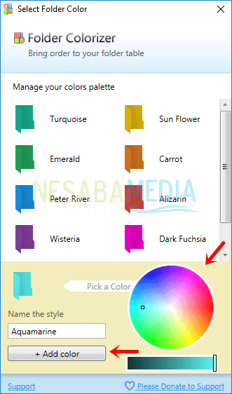 Paso 3: elija un color y luego haga clic en agregar color
