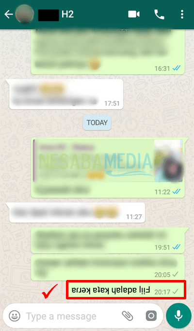 Cómo hacer texto inverso en whatsapp