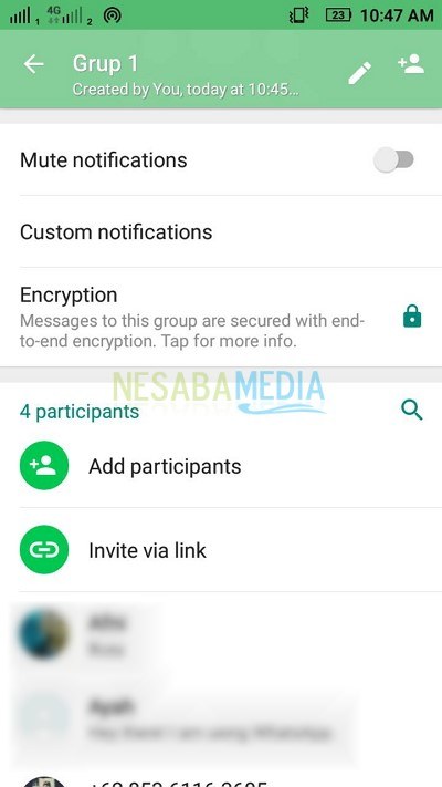 Crear un grupo en WhatsApp