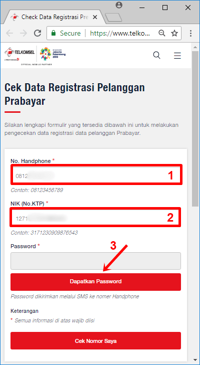 cómo verificar el registro de la tarjeta Telkomsel