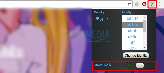 anonymox estaba activado y puedes usarlo